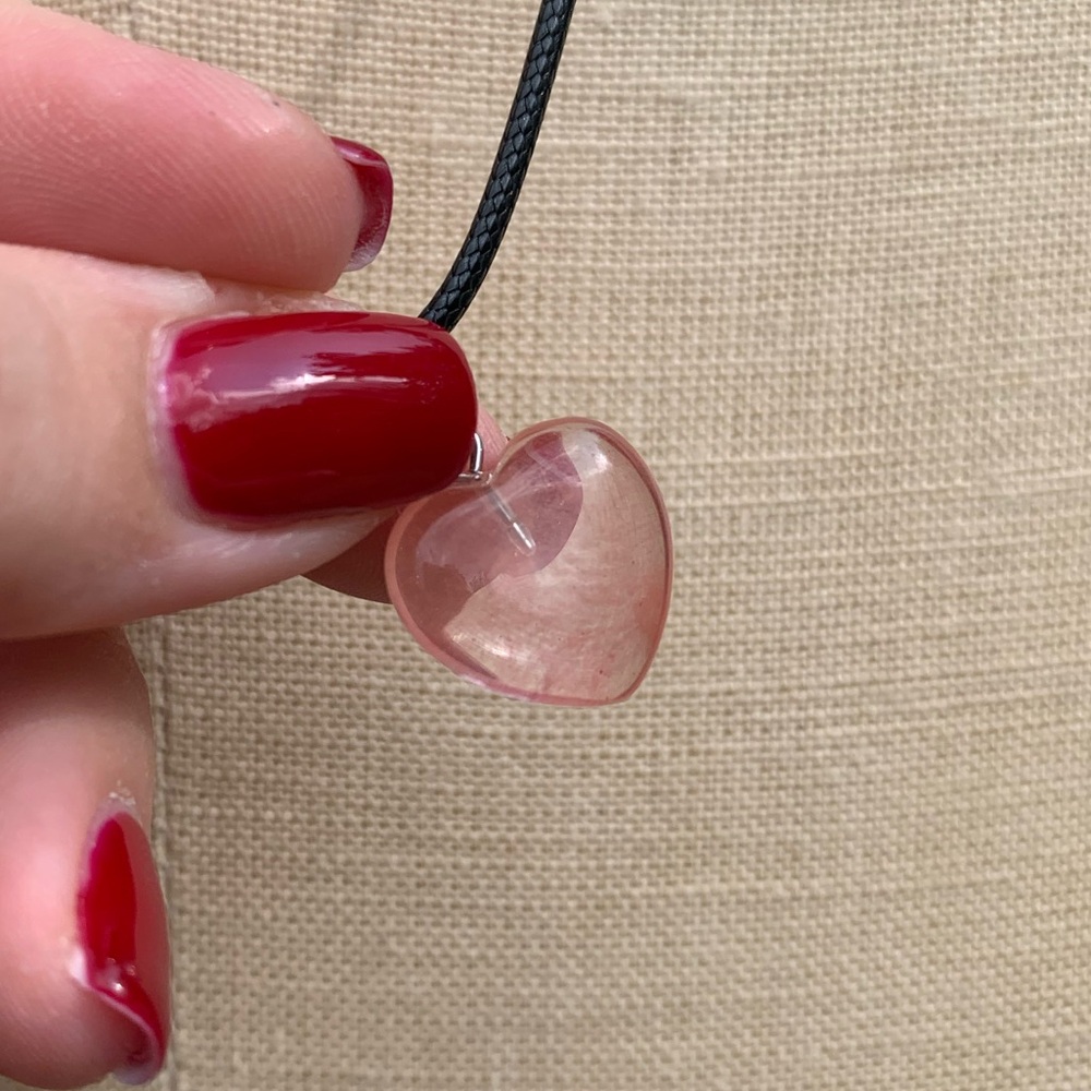 Handmade Genuine Stone/Glass Heart Amulet Necklace - Picture 4 of 12
